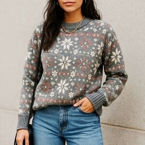 Vintage Dana Scott Fair Isle Snowflake Christmas Sweater